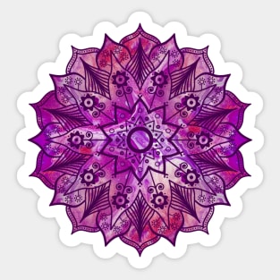 Coral/Pink Paint Pour Mandala Sticker